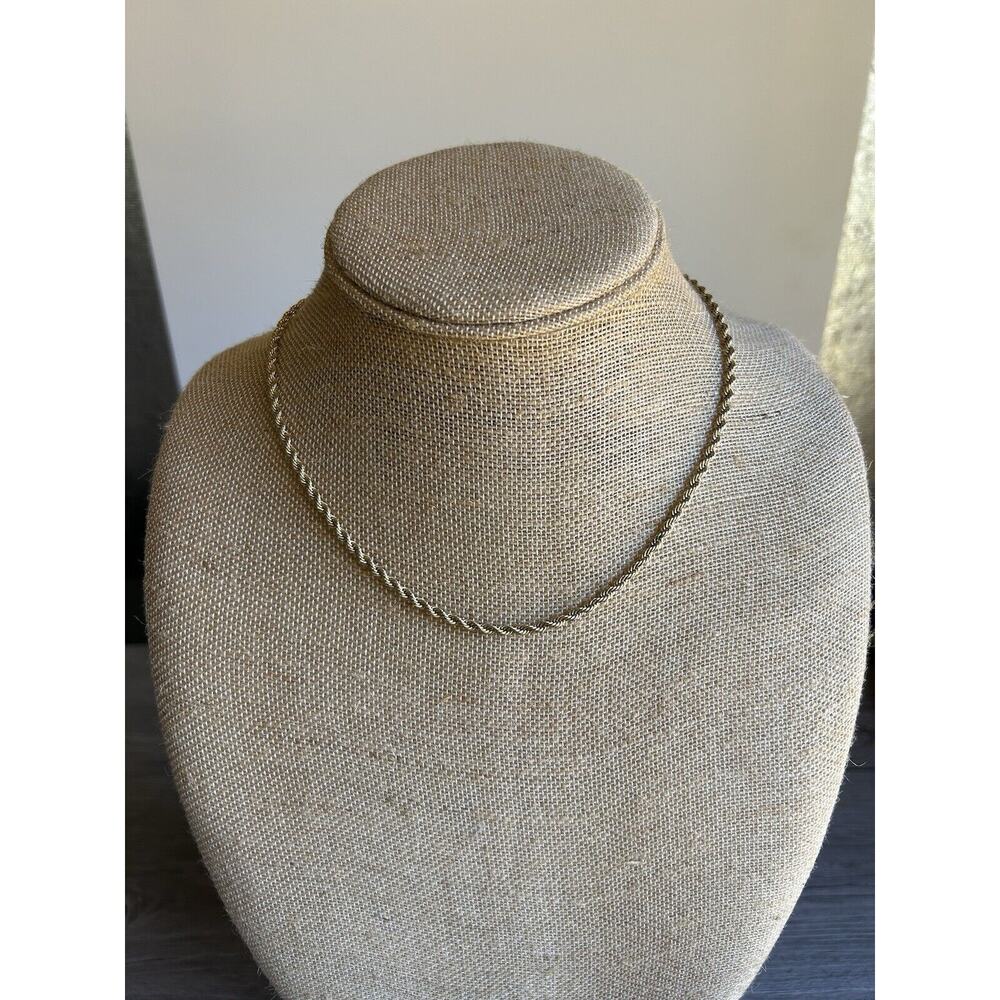 Cute Gold Tone Rope Necklace by Ambassador, Measures 18"